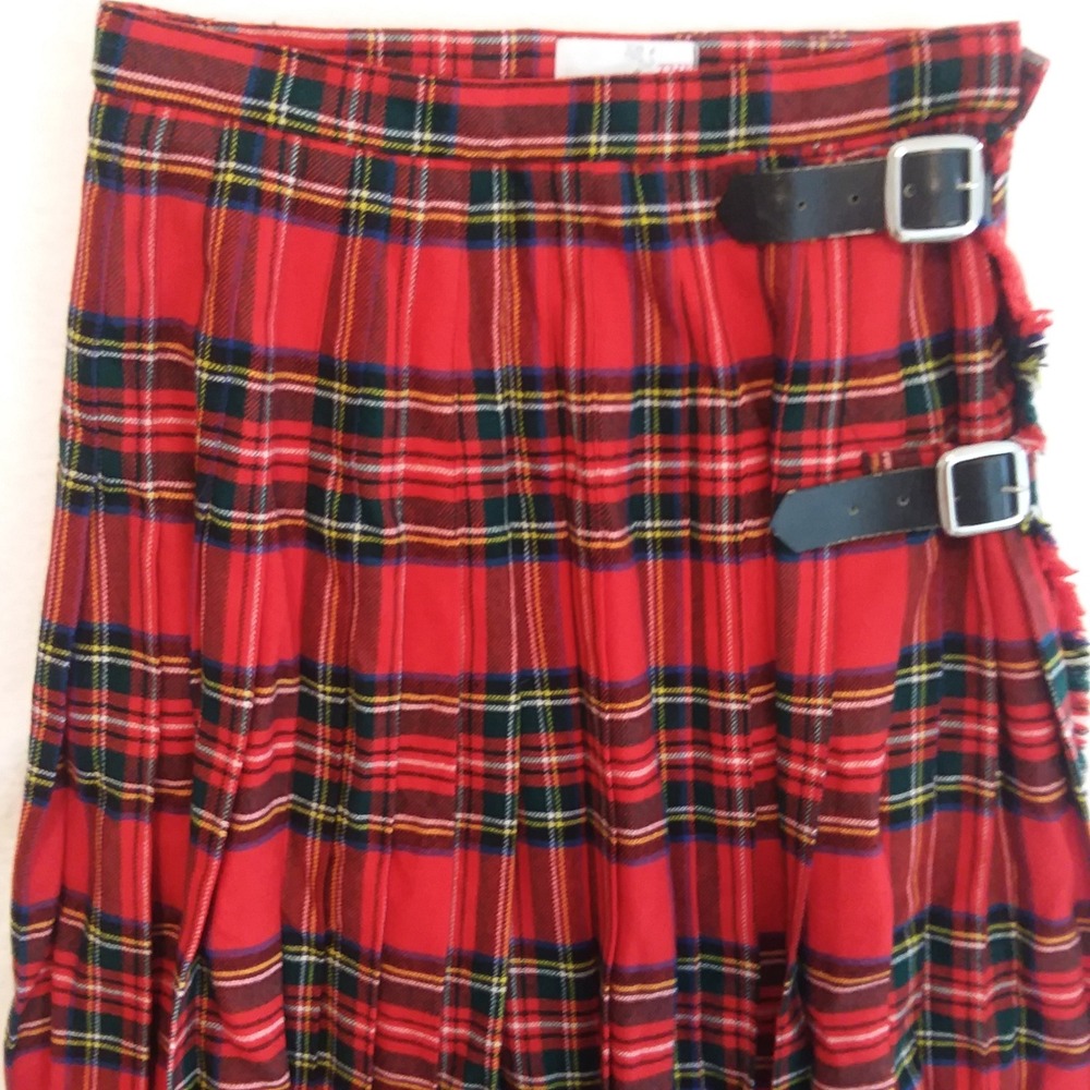Scotch House Plaid Wool Kilt Womens 26" Waist Skirt Pleated Tartan Outlander - Picture 2 of 14